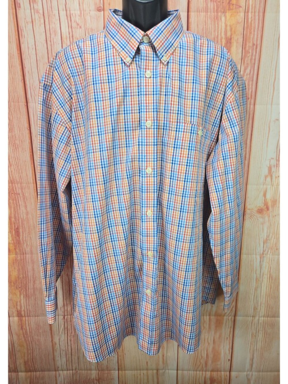 Orvis Mens Multicolor Plaid Button-Down Shirt XXL